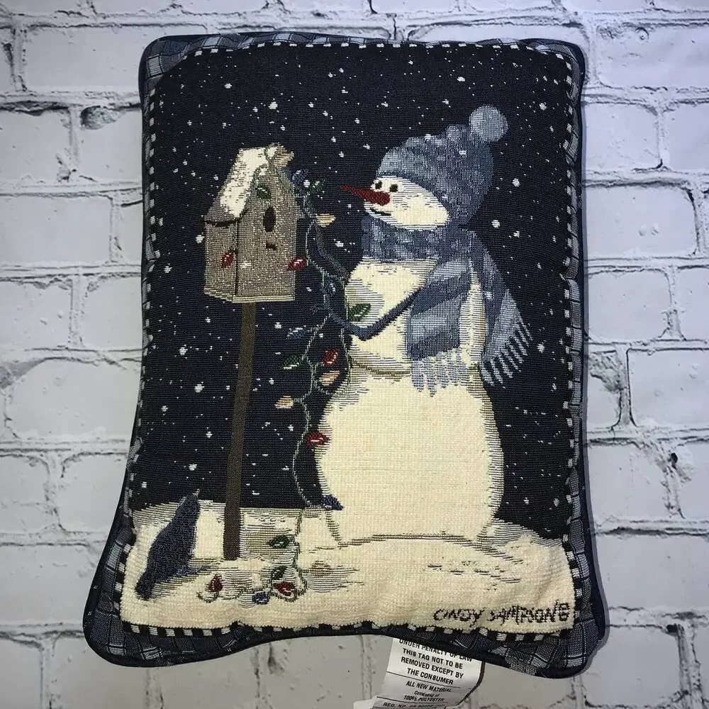 Rectangular Snowman Decorative Pillow